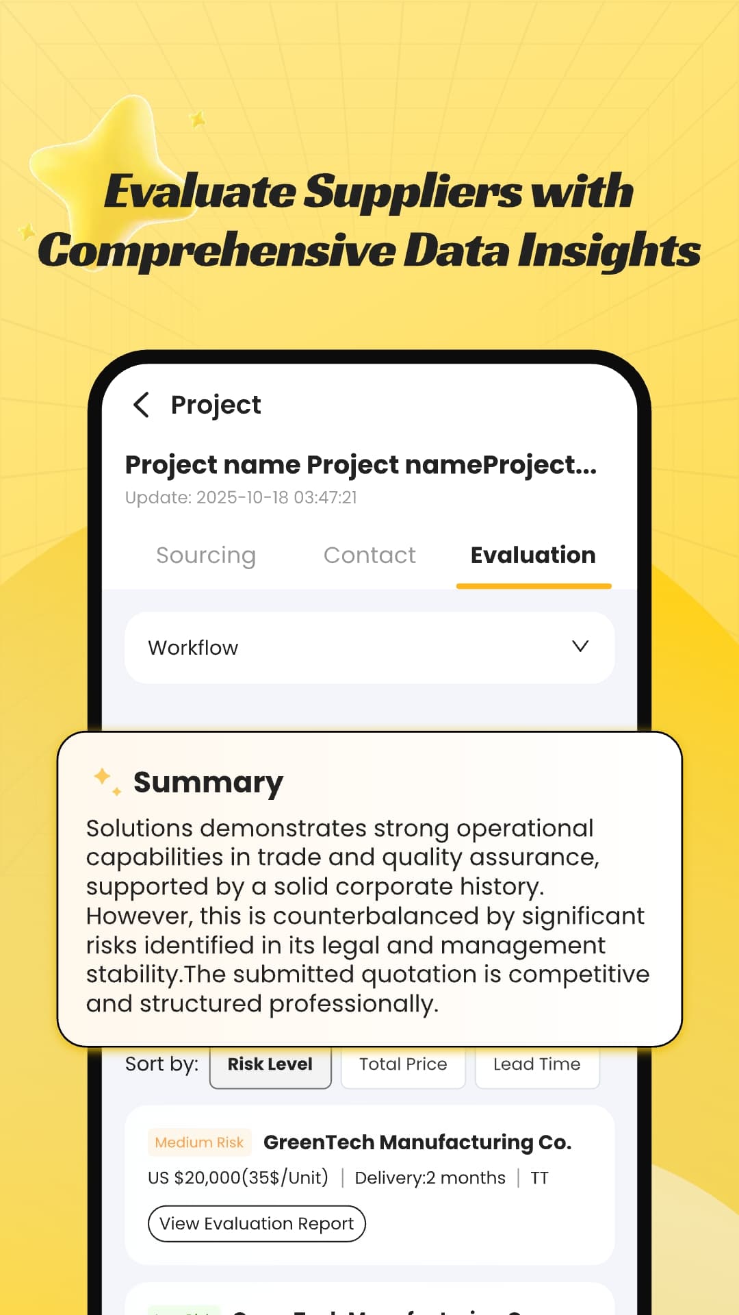 Sourcing Result